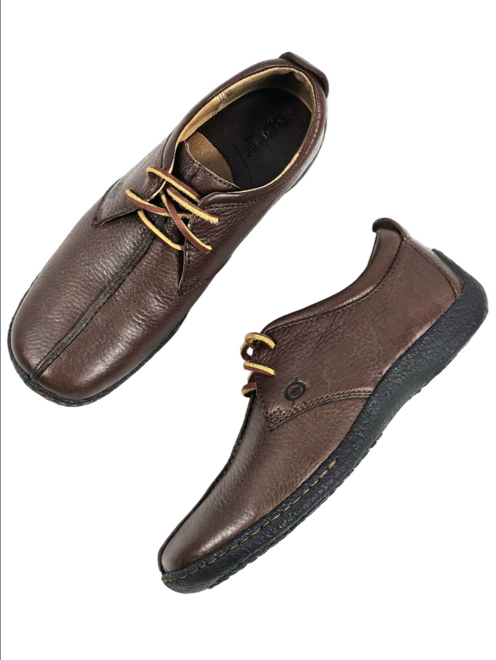 Born Hand Crafted Brown Pebbled Leather Lace Up Comfort Oxford Shoe